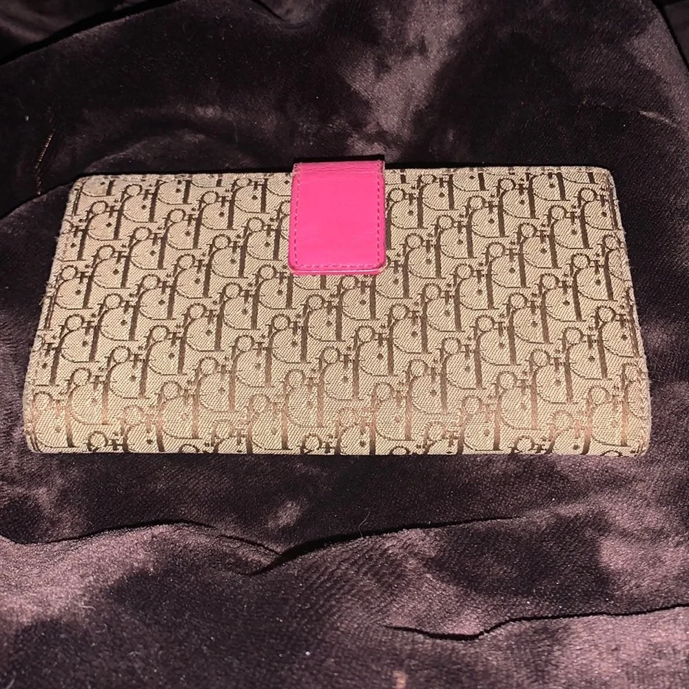 Christian Dior Dorrisimo Pink Monogram‎ Trotter Long Flap Wallet serial #